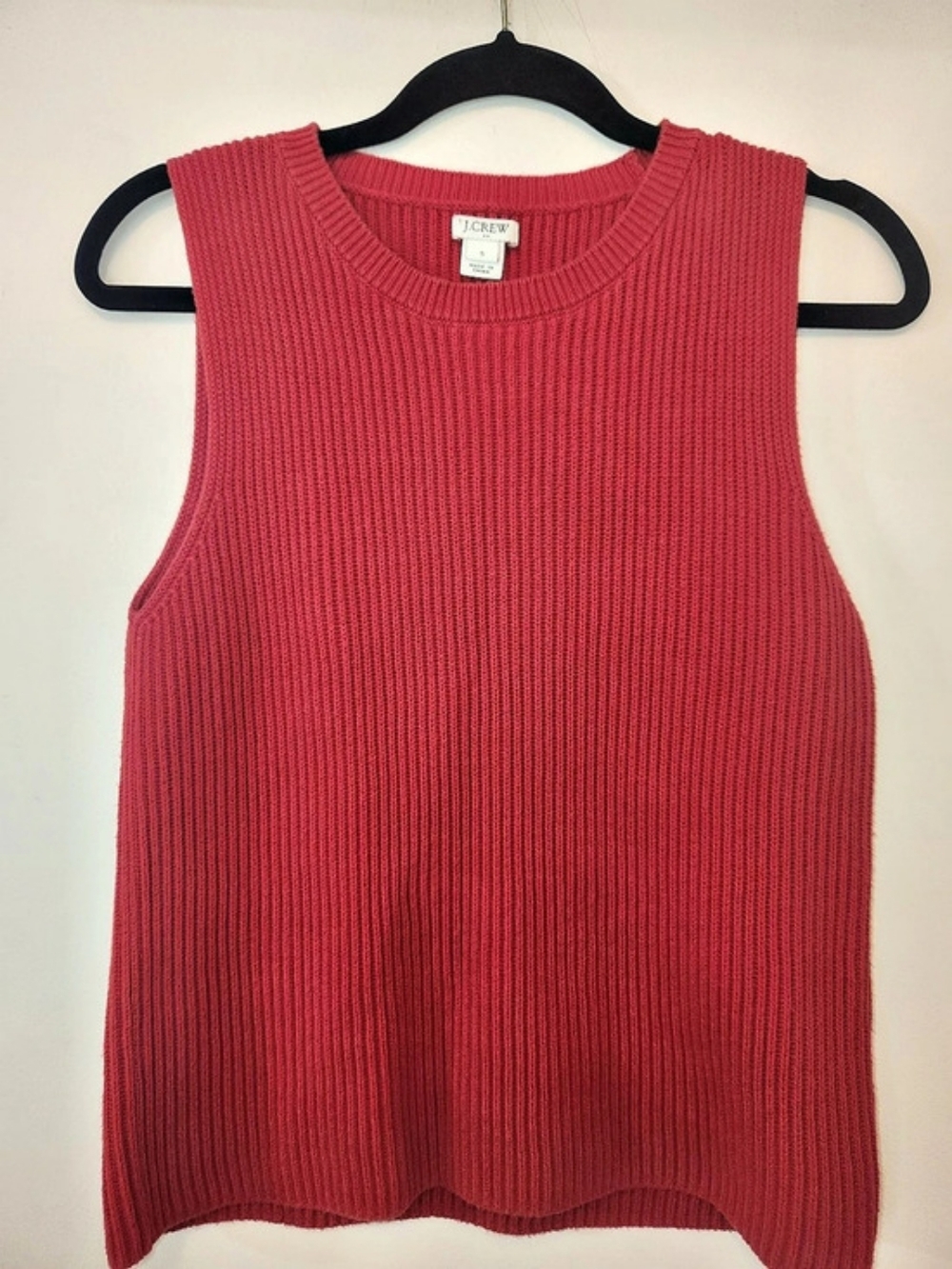 J.Crew Cotton Ribbed Knit Crew Neck Sleeveless Tank Sweater Vest Size Small
